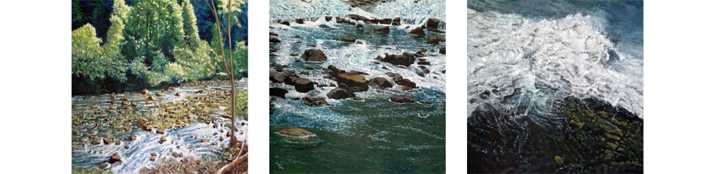 PASCAL BOURQUIN // Il fiume, huile sur panneau, 74x73 cm